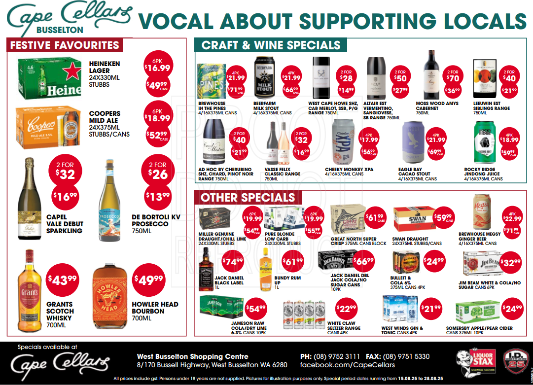 Cape cellars specials from 